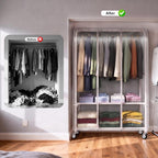 Heavy Duty Clothes Rail with Dust Cover 2-In-1metal