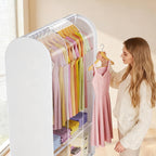Heavy Duty Clothes Rail with Dust Cover 2-In-1metal