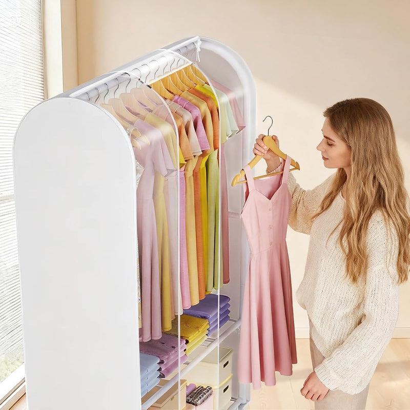 Heavy Duty Clothes Rail with Dust Cover 2-In-1metal