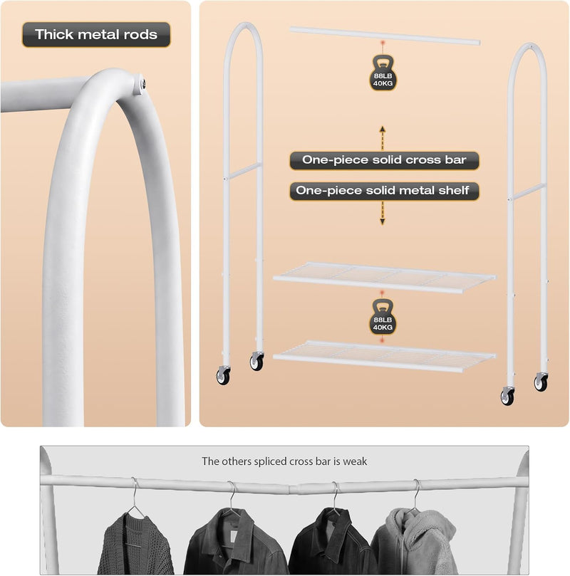 Heavy Duty Clothes Rail with Dust Cover 6FT