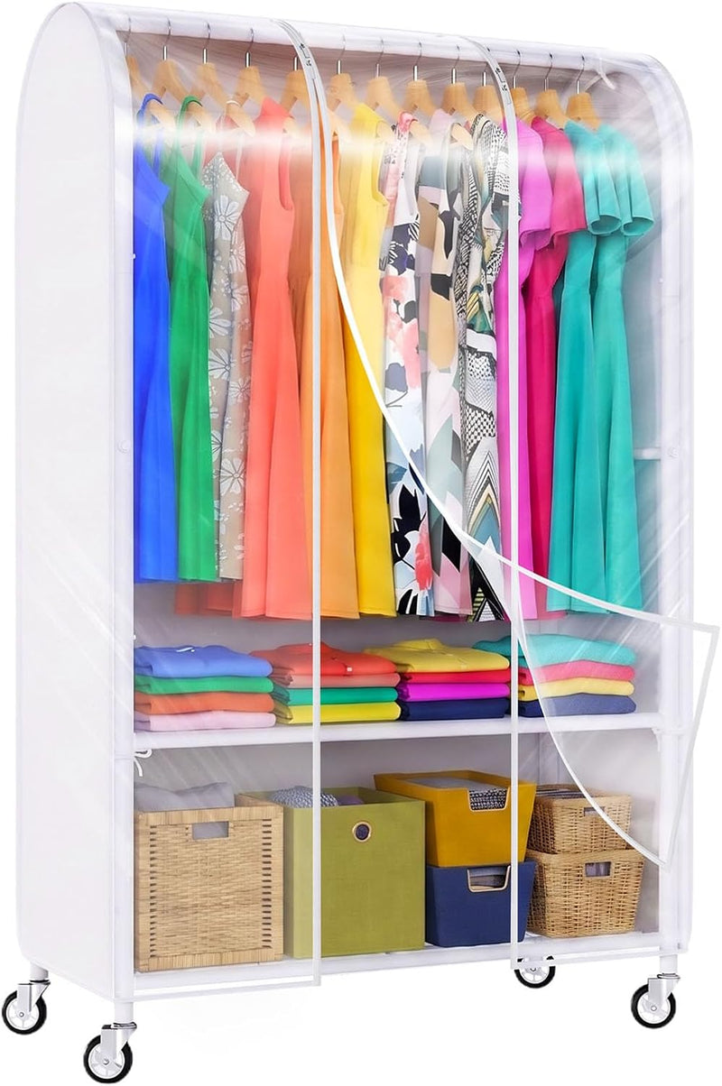 Heavy Duty Clothes Rail with Dust Cover 6FT