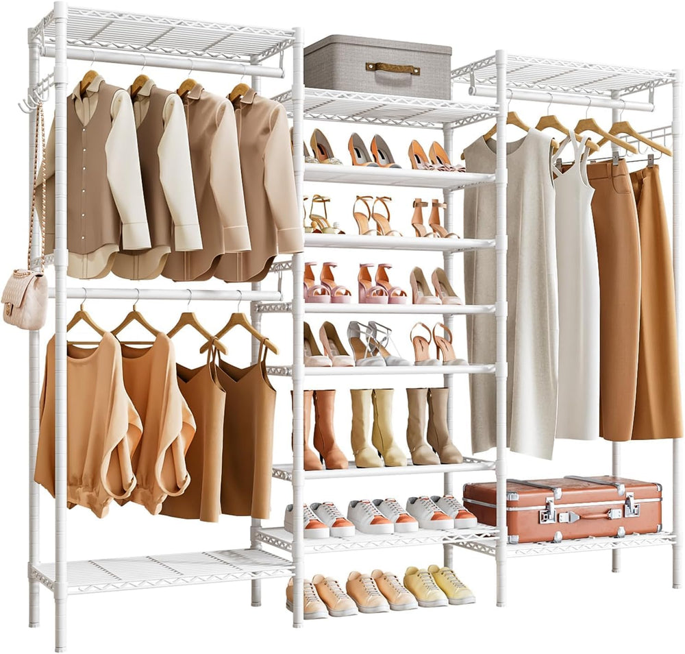 Heavy Duty Clothes Rail with Shoe Rack Adjustable