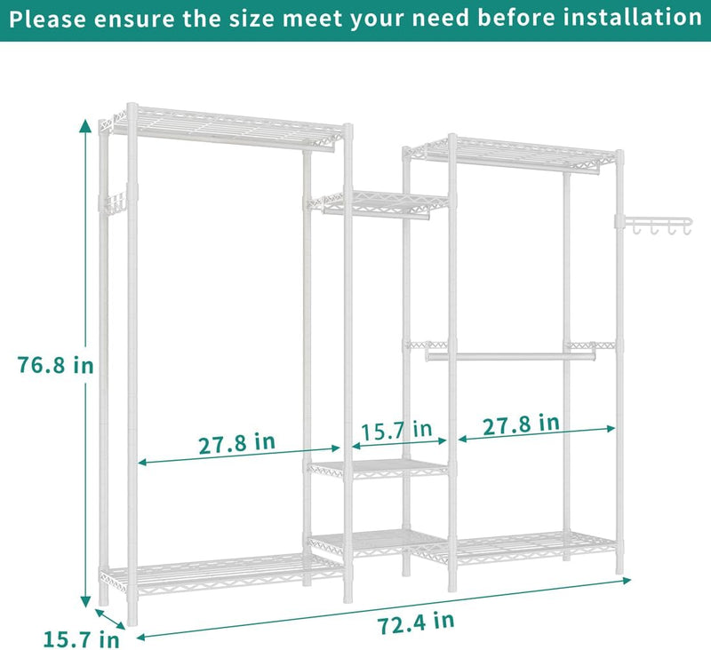 Heavy Duty Clothes Rails Portable Clothing Rack Freestanding