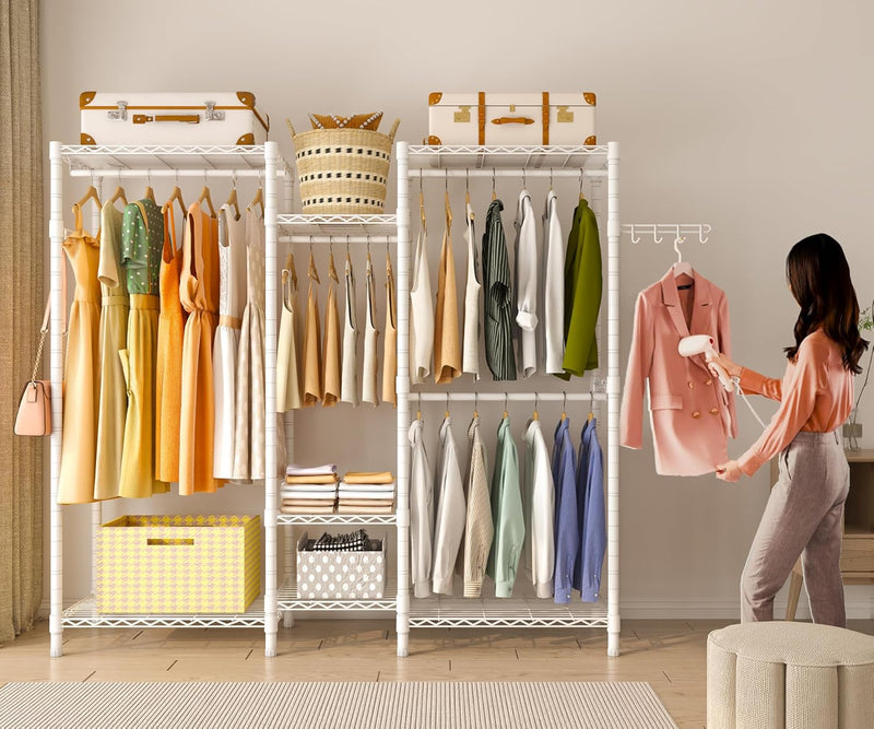 Heavy Duty Clothes Rails Portable Clothing Rack Freestanding