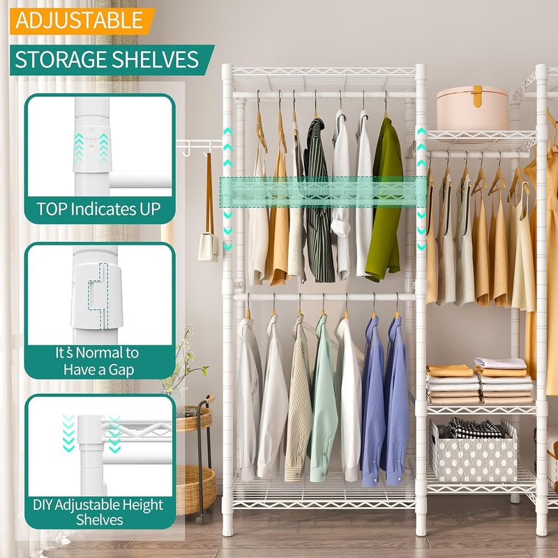 Heavy Duty Clothes Rails Portable Clothing Rack Freestanding