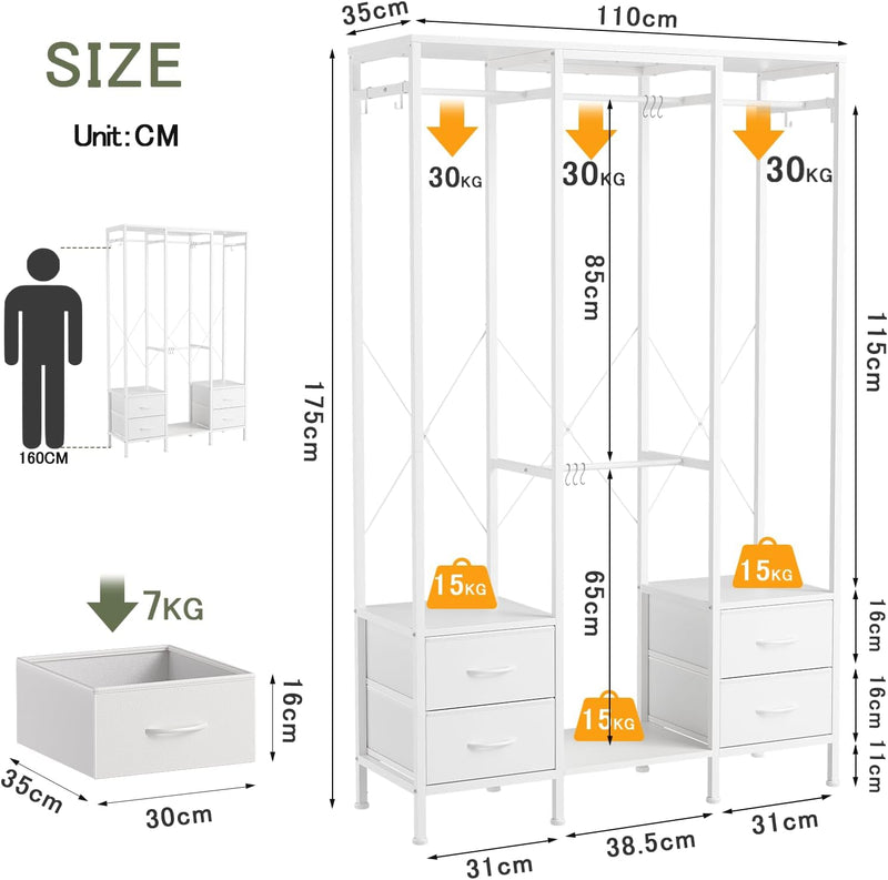 Heavy Duty Clothing Rail Clothes Railk Wardrobe