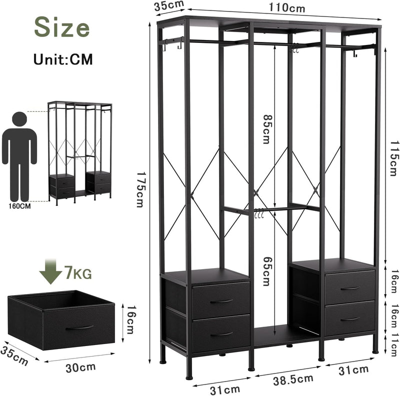 Heavy Duty Clothing Rail Clothes Railk Wardrobe
