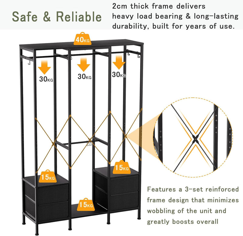 Heavy Duty Clothing Rail Clothes Railk Wardrobe