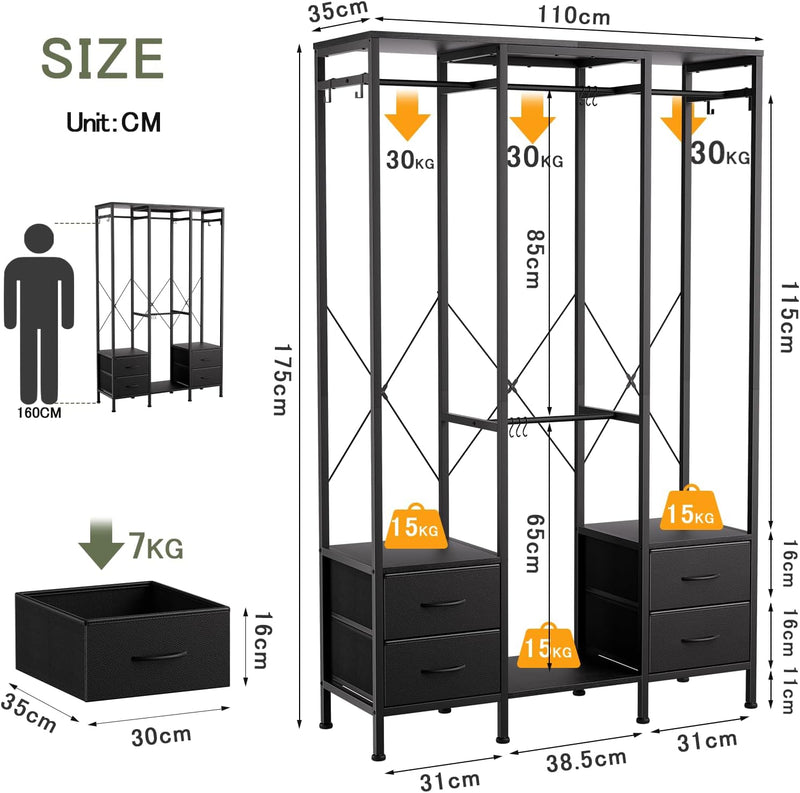 Heavy Duty Clothing Rail Clothes Railk Wardrobe