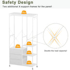 Heavy Duty Clothing Rail Wardrobe with 3 Drawers