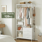 Heavy Duty Clothing Rail Wardrobe with 3 Drawers