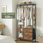 Heavy Duty Clothing Rail Wardrobe with 3 Drawers