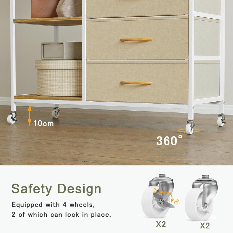 Heavy Duty Clothing Rail Wardrobe with 3 Drawers