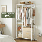 Heavy Duty Clothing Rail Wardrobe with 3 Drawers