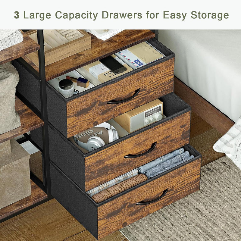 Heavy Duty Clothing Rail Wardrobe with 3 Drawers