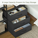 Heavy Duty Clothing Rail Wardrobe with 3 Drawers