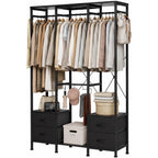Heavy Duty Clothing Rail Wardrobe with 4 Drawers