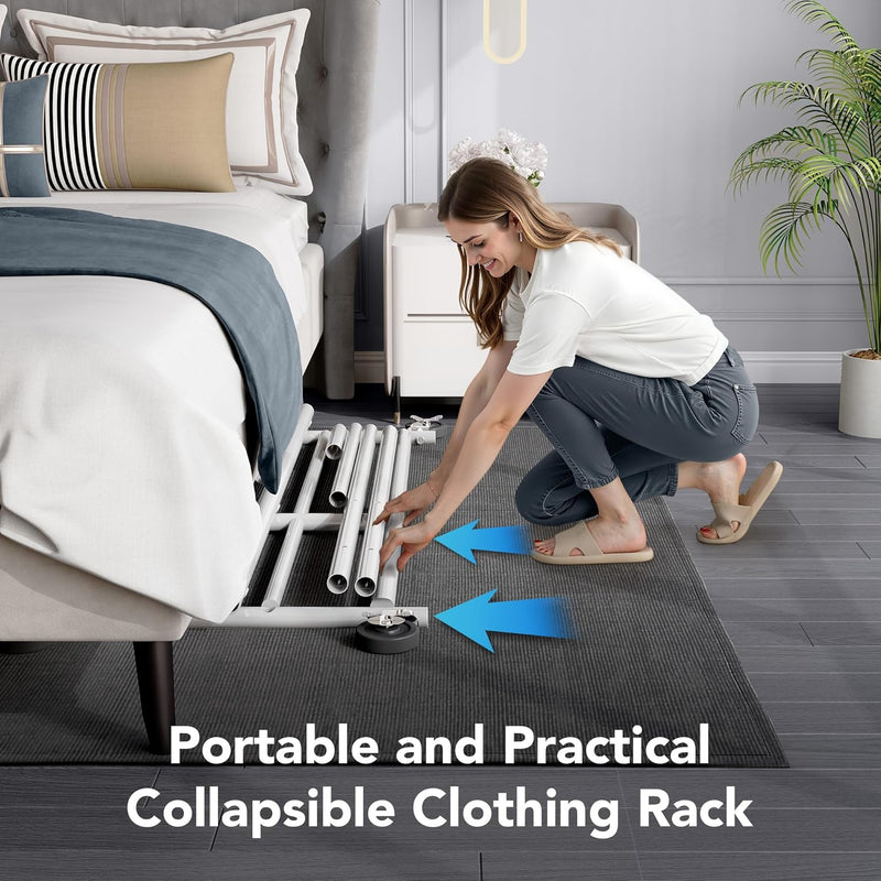 Heavy Duty Double Clothes Rail with Wheels 209KG