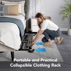 Heavy Duty Double Clothes Rail with Wheels 209KG