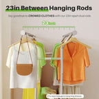Heavy Duty Double Rail Clothes Rack on Wheels
