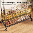 Heavy Duty Double Rail Clothes Rack on Wheels