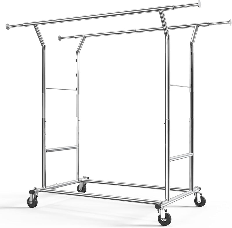 Heavy Duty Double Rail Clothes Rack with 160KG