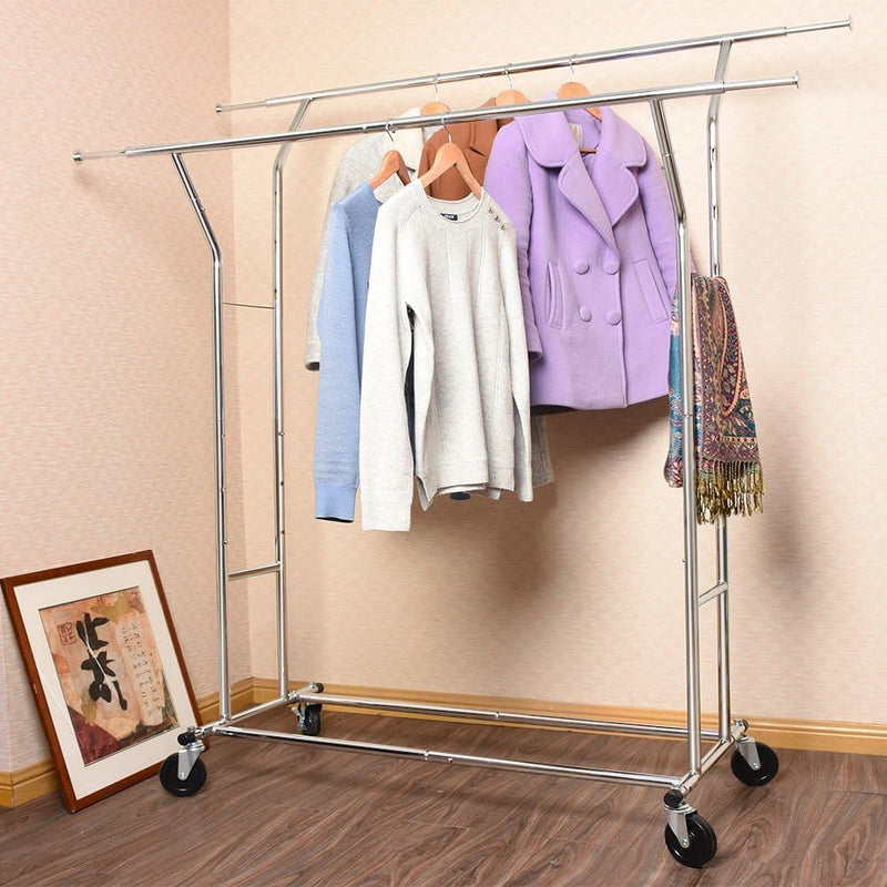 Heavy Duty Double Rail Clothes Rack with 160KG