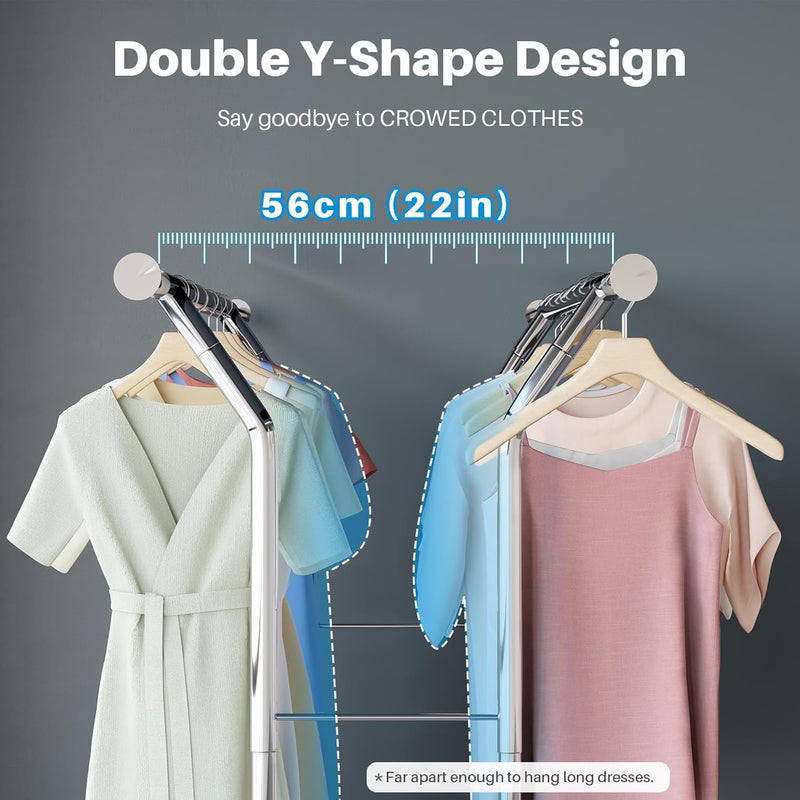 Heavy Duty Double Rail Clothes Rack with 160KG
