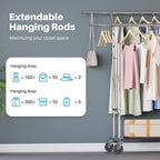 Heavy Duty Double Rail Clothes Rack with 160KG