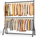 Heavy Duty Double Rail Clothes Rack with 160KG