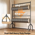 Heavy Duty Double Rail Clothes Rack with 160KG