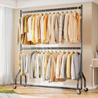Heavy Duty Double Rail Clothes Rack with 160KG