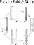 Heavy Duty Folding Clothes Rail Portable Collapsible Garment