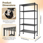 Heavy Duty Garage Shelving Unit 91.3x45.7x182.9CM 5 Tier