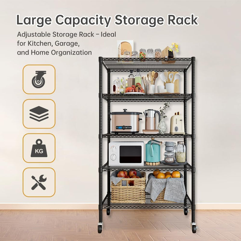 Heavy Duty Garage Shelving Unit 91.3x45.7x182.9CM 5 Tier