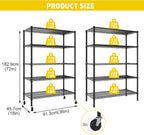 Heavy Duty Garage Shelving Unit 182.9x91.3x45.7CM Adjustable