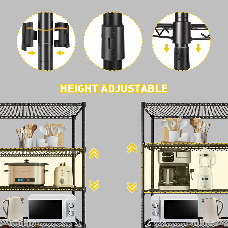 Heavy Duty Garage Shelving Unit 91.3x45.7x182.9CM 5 Tier