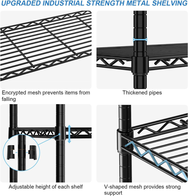 5-Tier Garage Shelving Unit Adjustable Standing Shelf 5