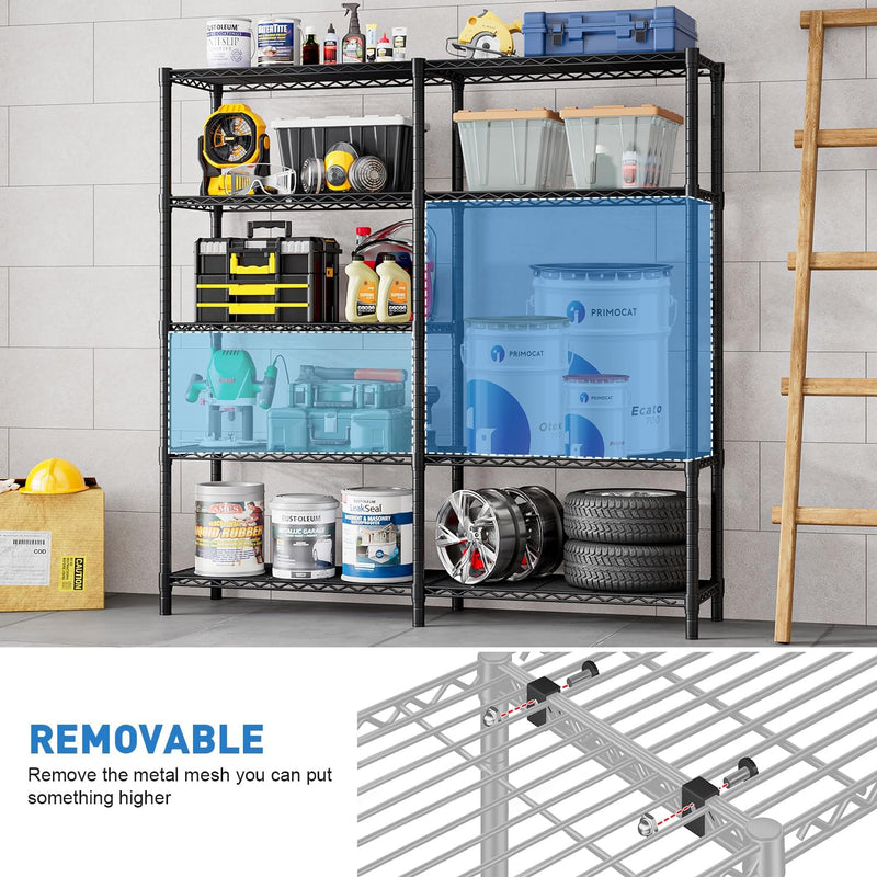 5-Tier Garage Shelving Unit Adjustable Standing Shelf 5