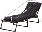 Heavy Duty Garden Sun Lounger with Bag Mattress