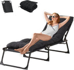Heavy Duty Garden Sun Lounger with Bag Mattress