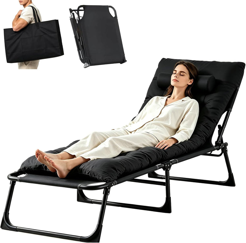 Heavy Duty Garden Sun Lounger with Bag Mattress