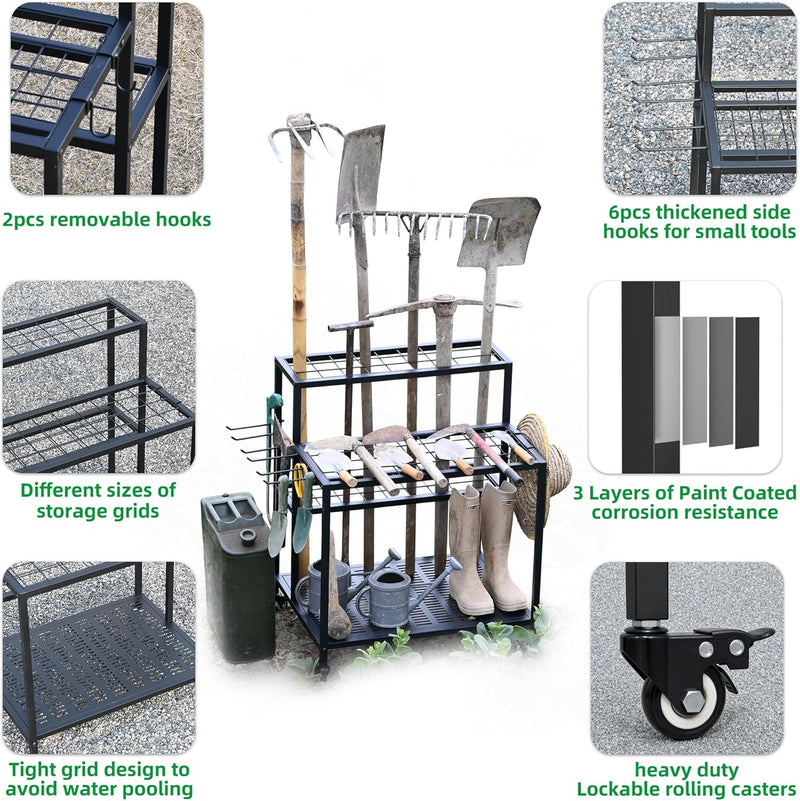 3-Tier Garden Tool Storage Organiser