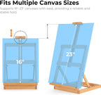 Heavy-Duty H-Frame Tabletop Easel Adjustable Beech Wood Table