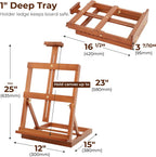 Heavy-Duty H-Frame Tabletop Easel Adjustable Beech Wood Table