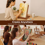 Heavy-Duty H-Frame Tabletop Easel Adjustable Beech Wood Table