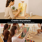 Heavy-Duty H-Frame Tabletop Easel Adjustable Beech Wood Table