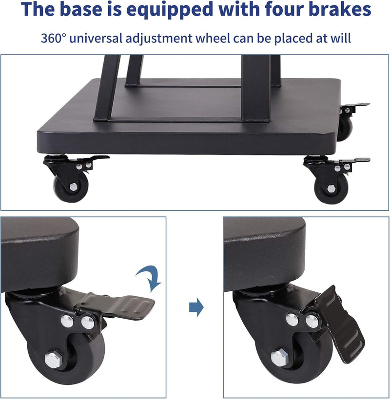 Mobile TV Stand with Wheels for 32-80 Inch