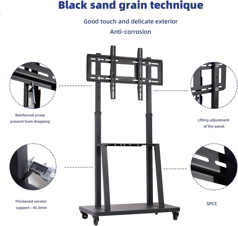 Mobile TV Stand with Wheels for 32-80 Inch