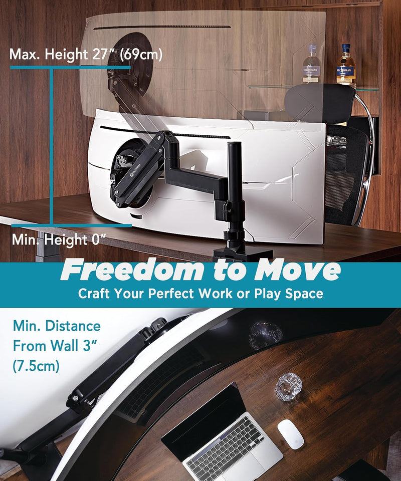 Heavy Duty Monitor Arm for Ultrawide Monitors Up